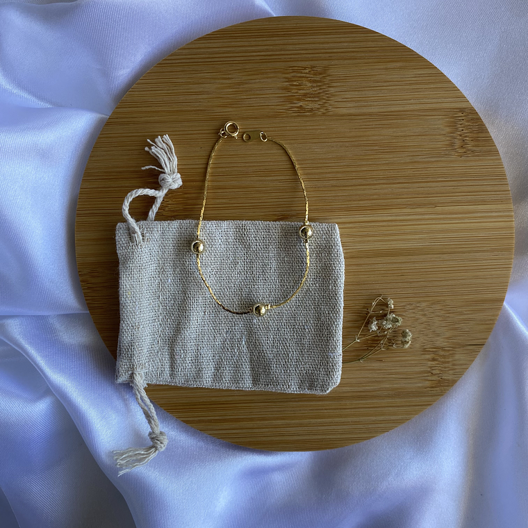 Pulsera esferas gold 2