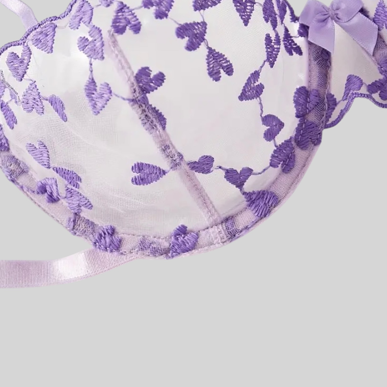 Conjunto encaje corazones 4