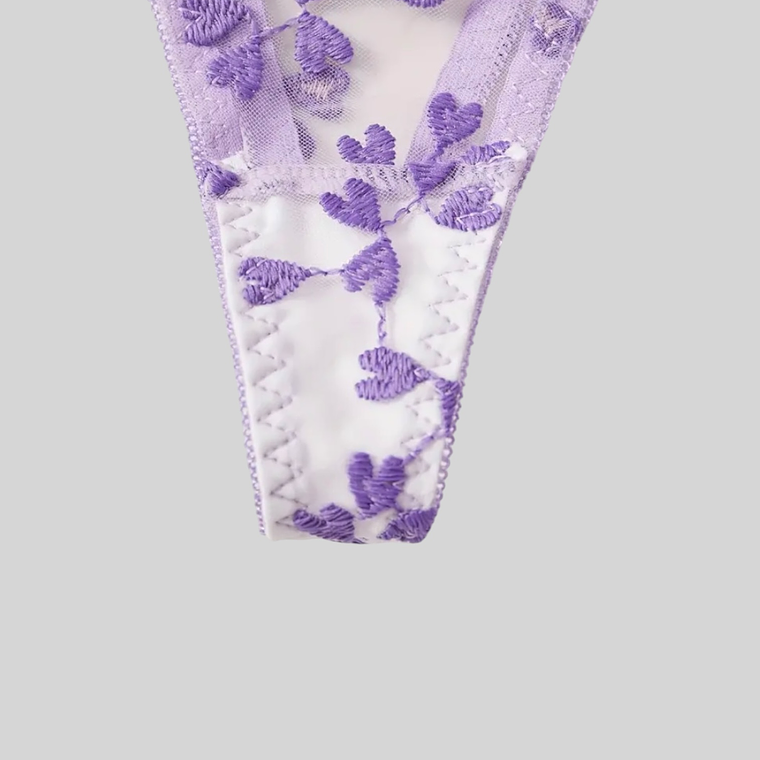 Conjunto encaje corazones 6