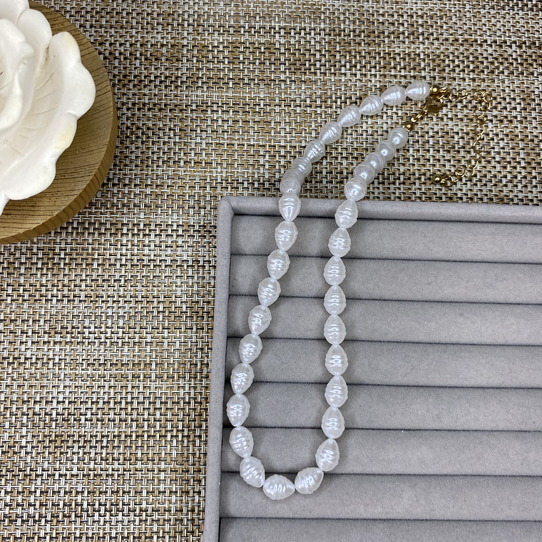 Collar perlas artificial  1