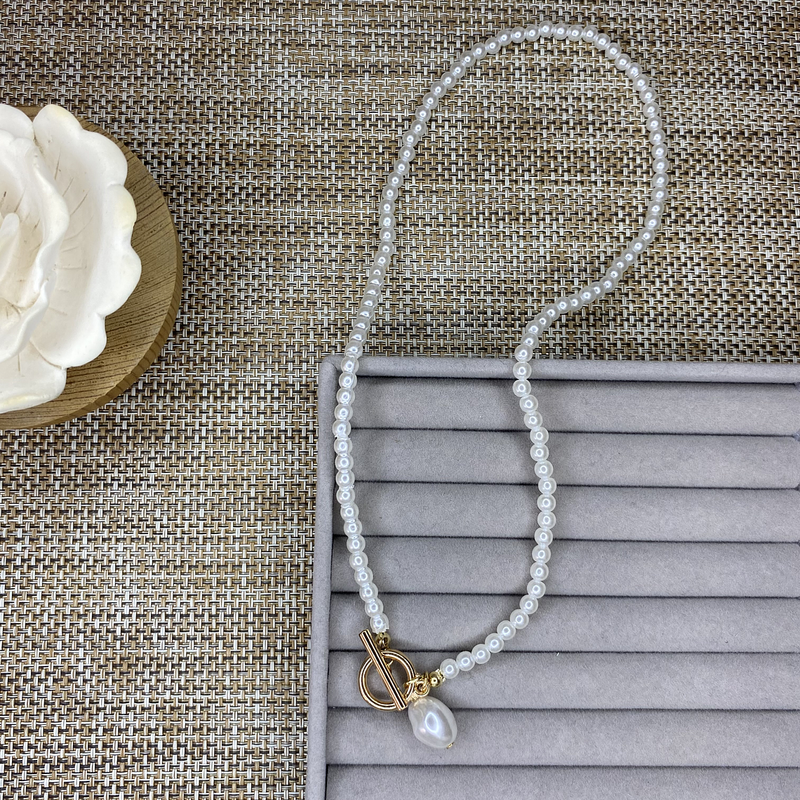 Collar perlas artificial 1