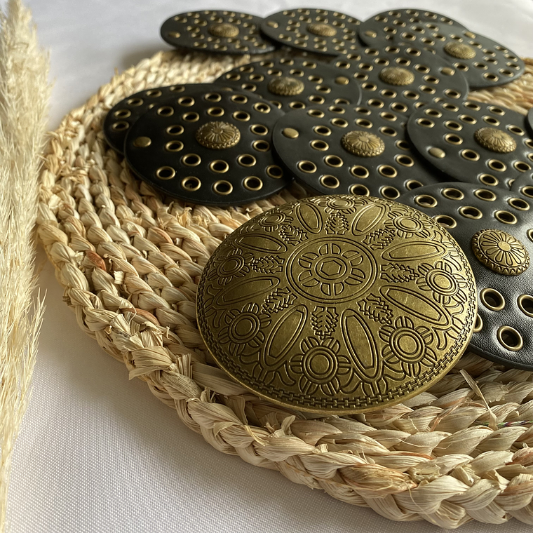 Cinturón Boho Negro-Dorado 2