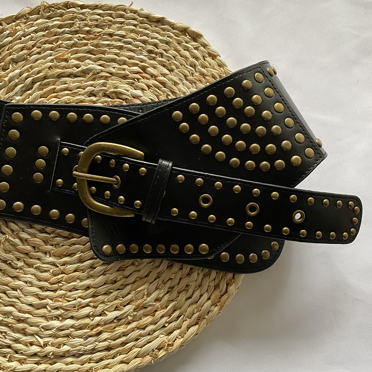 Cinturón Boho Negro-Dorado 2