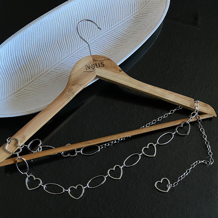 Cadena corazones silver 1