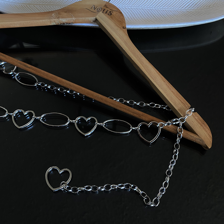 Cadena corazones silver 3