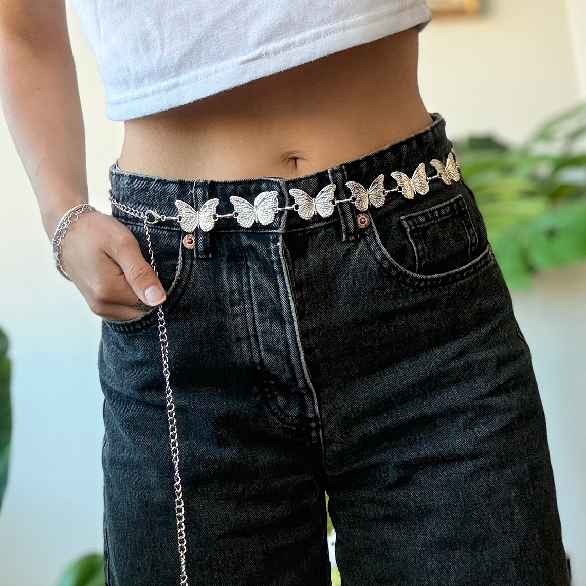 Cinturón cadenas Mariposas Silver 1
