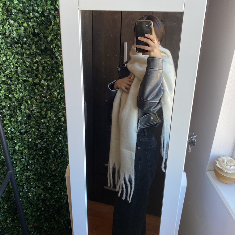 Bufanda alpaca Blanco crema 2