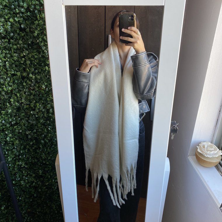 Bufanda alpaca Blanco crema 3