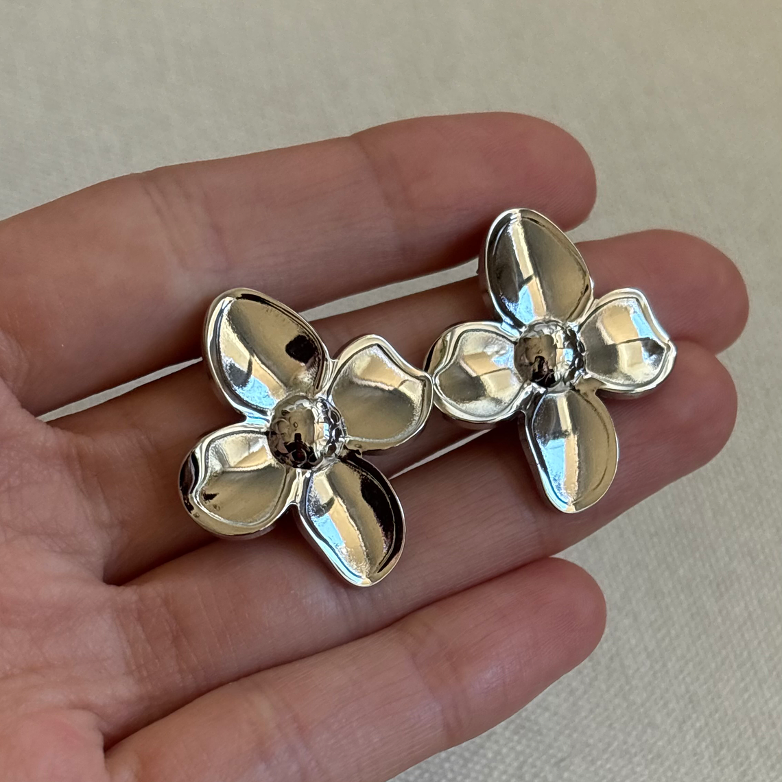 Aros Flor Metalizada 