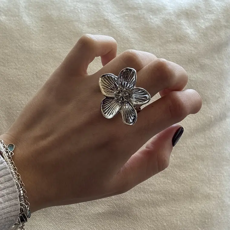 Anillo Flor bloom Silver 3