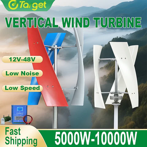 5000W 8KW 10KW Vertical Wind Turbines Generator 12V24V 48V MPPT Electric Household Alternator Generator Complete Set