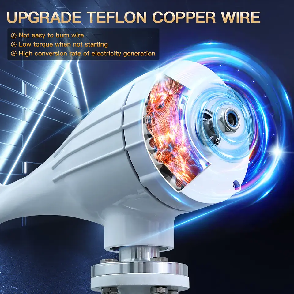 3000W Wind Turbine 12V 24V 48V Wind Turbine With Free MPPT Controller Battery 220V For Household Use 2