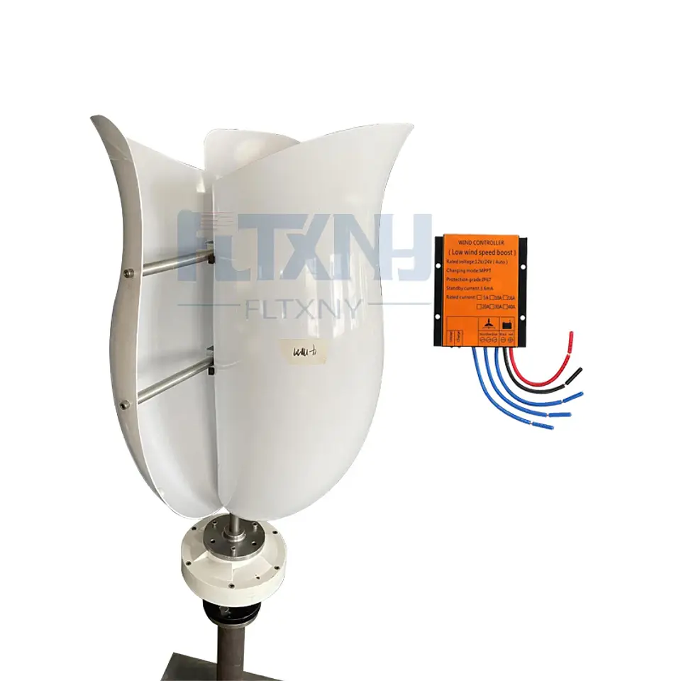 Low Noise 3KW 4KW 24V 48V 96V 120V Vertical Wind Turbine Generator With Drum Off Grid System Inverter For Home 2