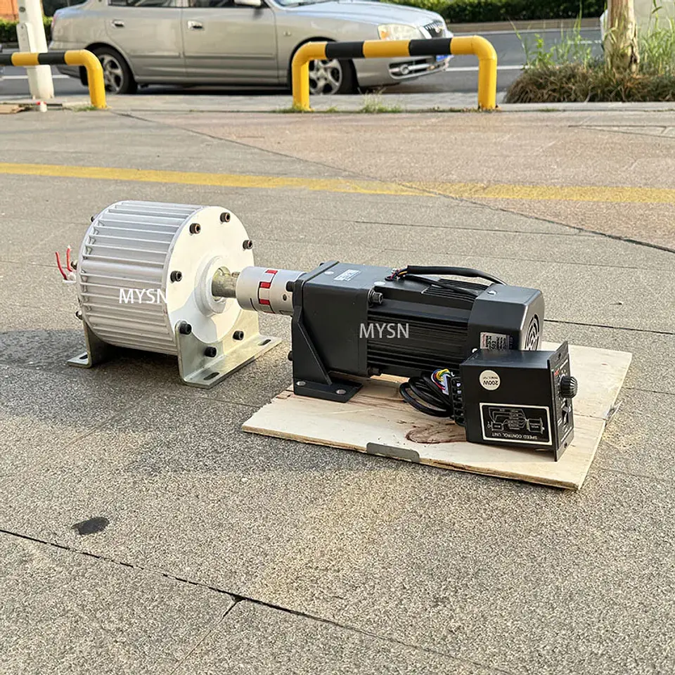 20KW Generator Set 220v 380v Low RPM Permanent Magnet Generator 3 Phase Magnetic Alternator With Motor DIY 7