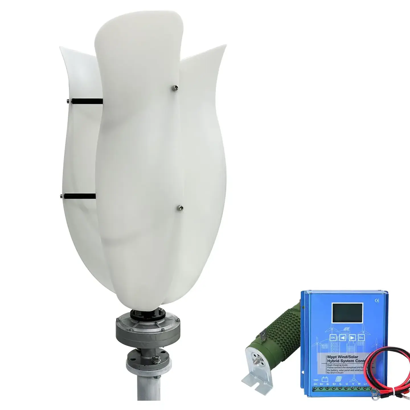 Low Noise 3KW 4KW 24V 48V 96V 120V Vertical Wind Turbine Generator With Drum Off Grid System Inverter For Home 7