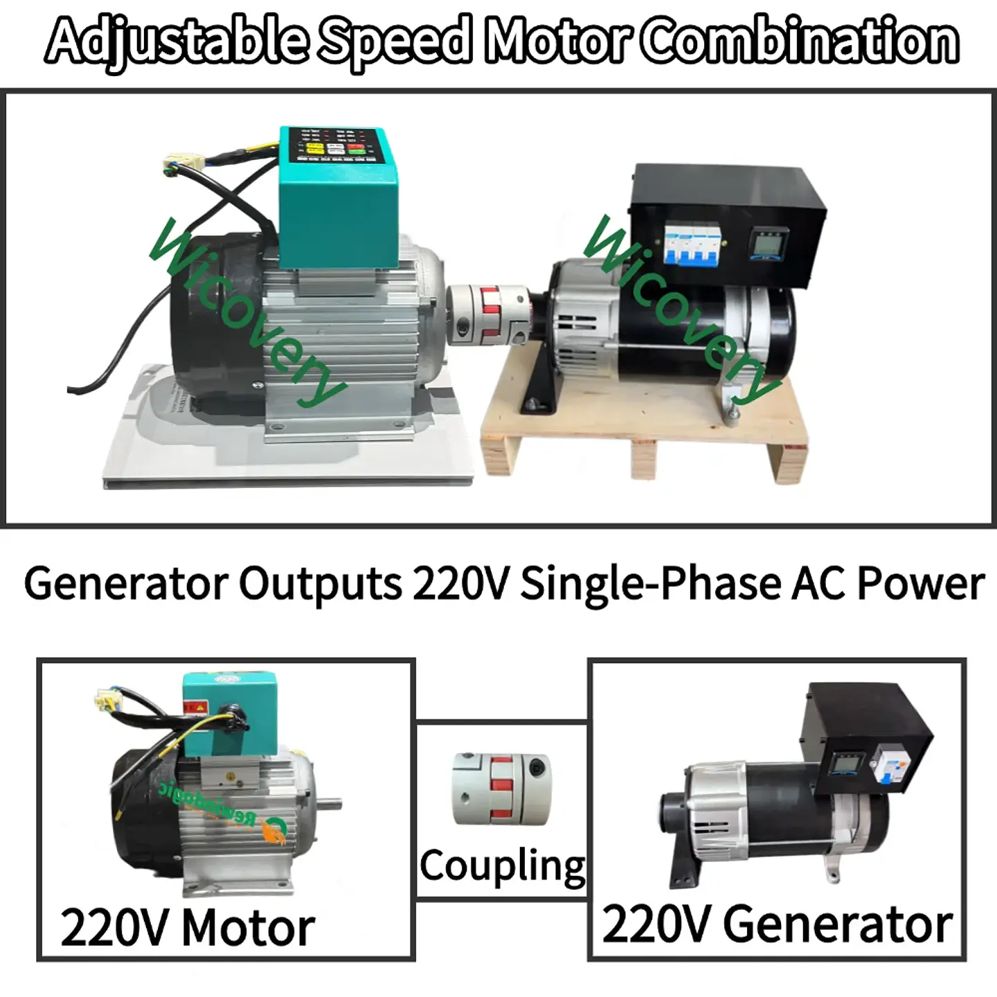 30KW Generator Set 220V 380V Permanent Magnet Generator 50Hz Alternator With Variable Speed Motor 7