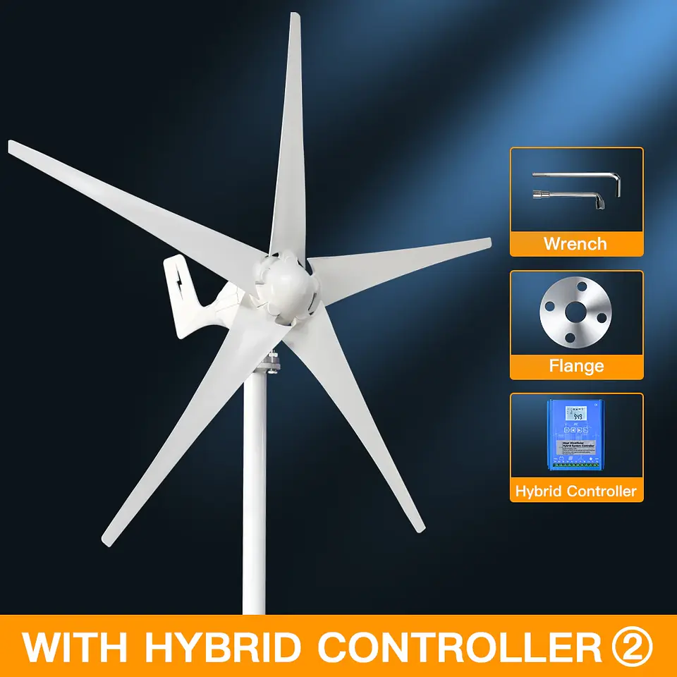 3000W Wind Turbine 12V 24V 48V Wind Turbine With Free MPPT Controller Battery 220V For Household Use 7