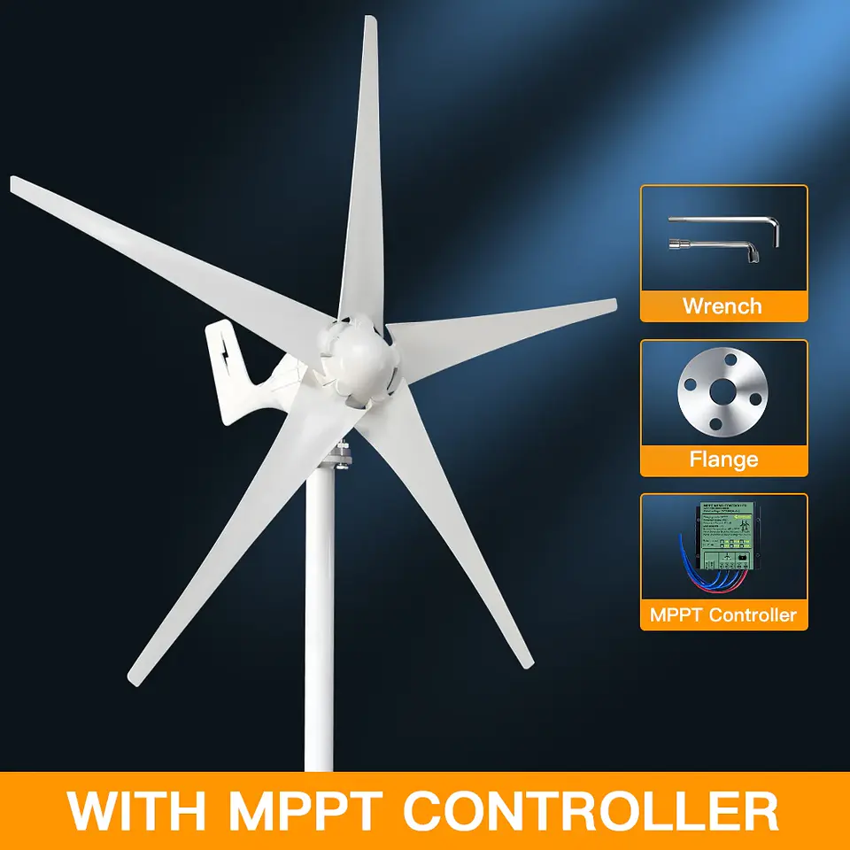 3000W Wind Turbine 12V 24V 48V Wind Turbine With Free MPPT Controller Battery 220V For Household Use 9