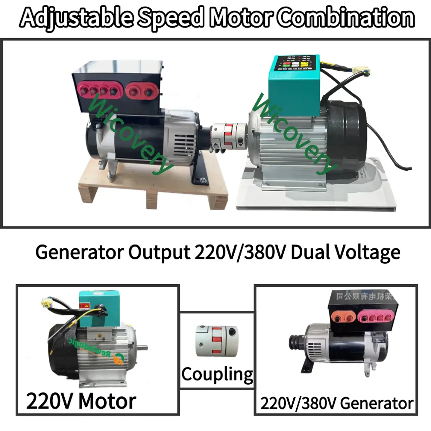 30KW Generator Set 220V 380V Permanent Magnet Generator 50Hz Alternator With Variable Speed Motor 10