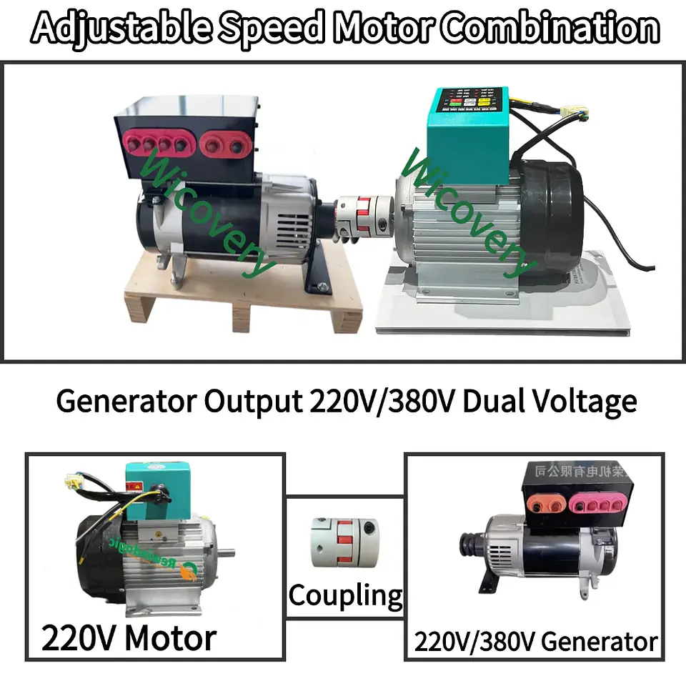 30KW Generator Set 220V 380V Permanent Magnet Generator 50Hz Alternator With Variable Speed Motor 10