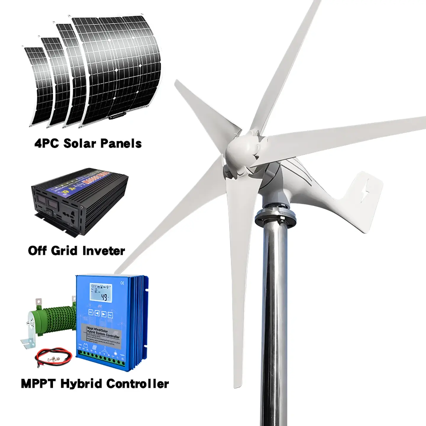 3000W Wind Turbine 12V 24V 48V Wind Turbine With Free MPPT Controller Battery 220V For Household Use 11
