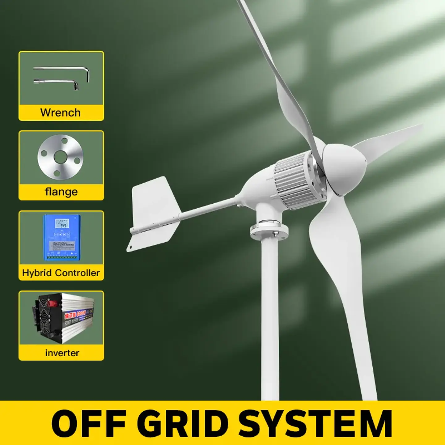 6000W Horizontal Wind Turbine, 24V/48V with MPPT | Nova Bliss 10