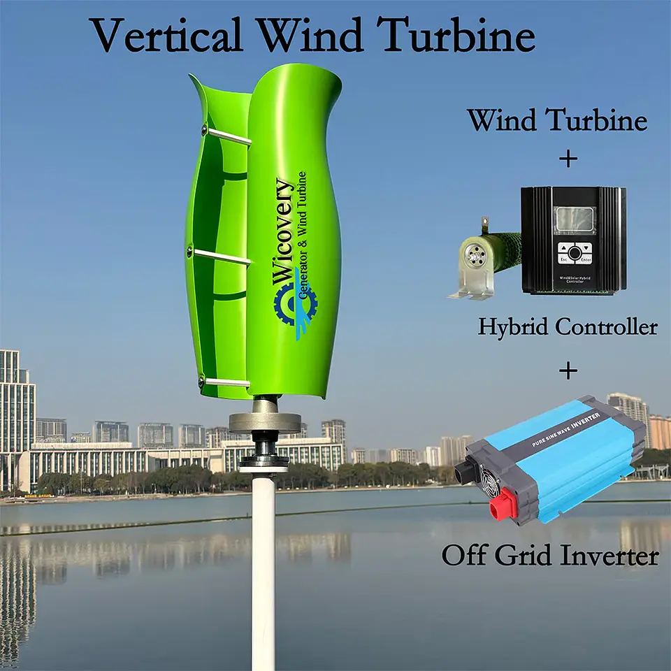 Vertical Wind Turbine Generator 5kW–10kW, 12V/24V/48V Off-Grid Wind Power System 7