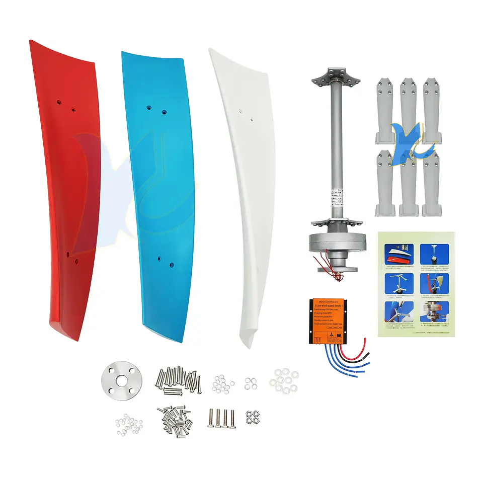 3000W 5000W 10000W Wind Power Turbine Generator 3KW 5KW 10KW 12V 24V Vertical Axis Home Use Roof Windmill Low Noise 6