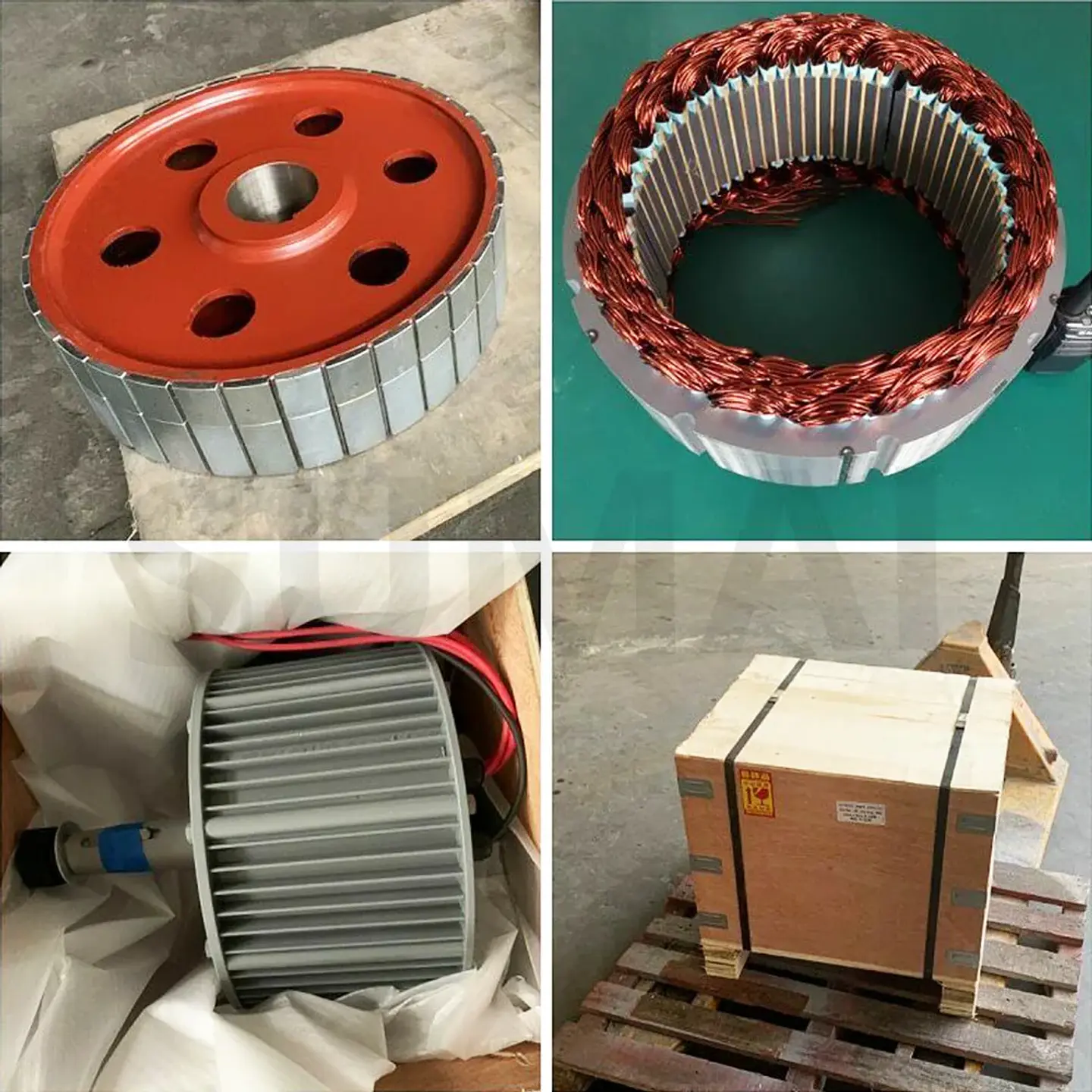 100KW 200KW 300KW Low Speed Permanent Magnet Generator 110V 220V 380V 3 Phase AC Alternators Use With Driving Motor And Coupling 6