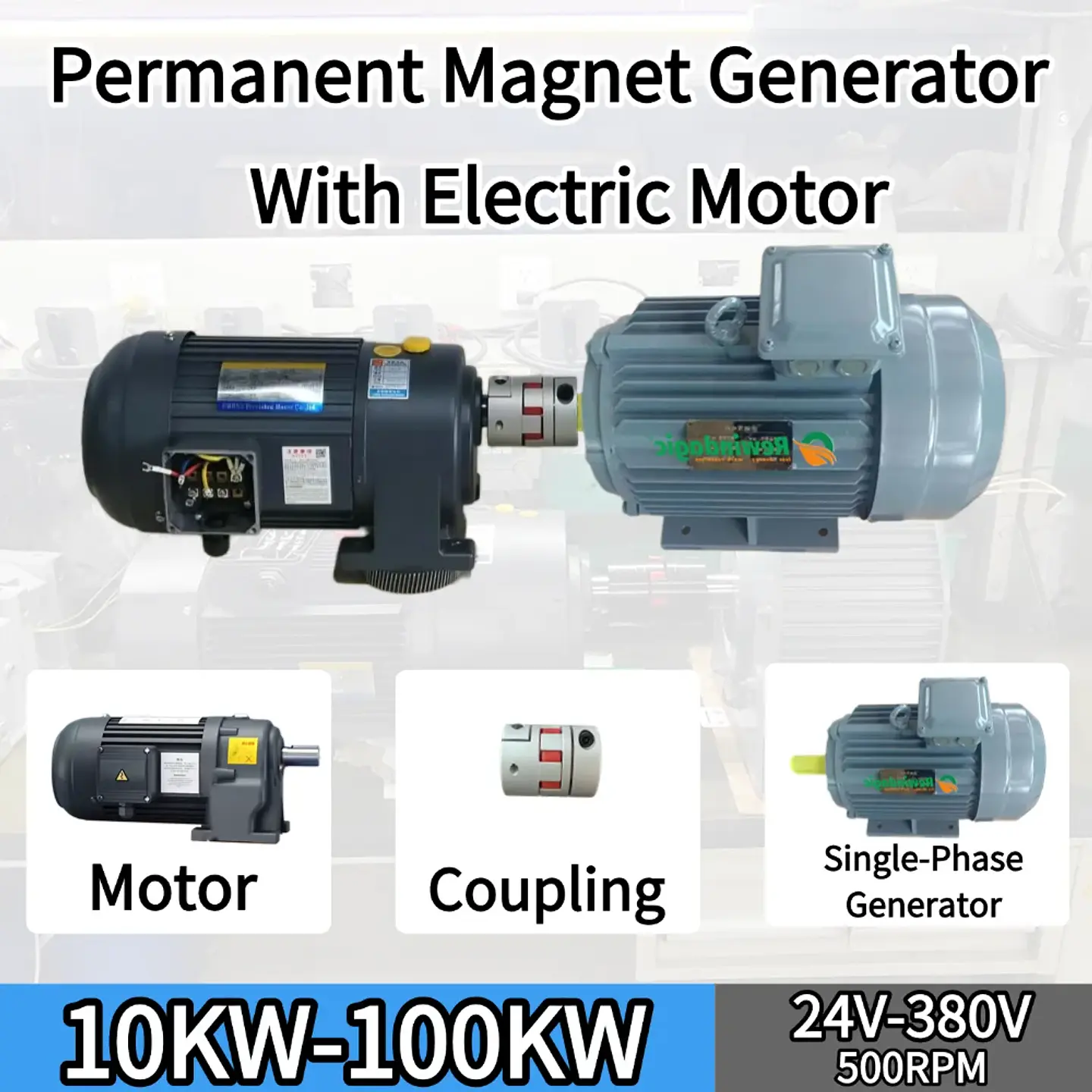 20KW 30KW 80KW 100KW Permanent Magnet Generator 110V 220V 380V 50Hz Generator AC Generator 300RPM Magnetic Dynamo 1