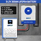 EASUN 300AH 200AH 100AH LiFePO4 Battery15KWH Lithium Battery 6000+ Cycles BMS Bluetooth Support in Series/Paral EU STOCK - thumbnail 5