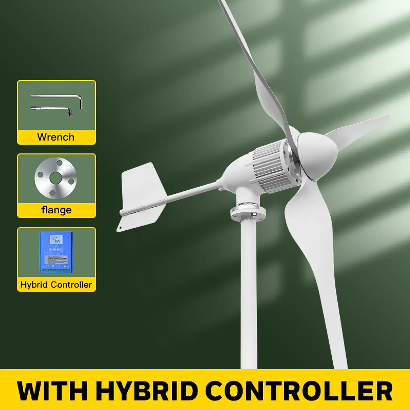 Horizontal Wind Turbine Generator 3kW–6kW, 12V–96V Off-Grid System 8