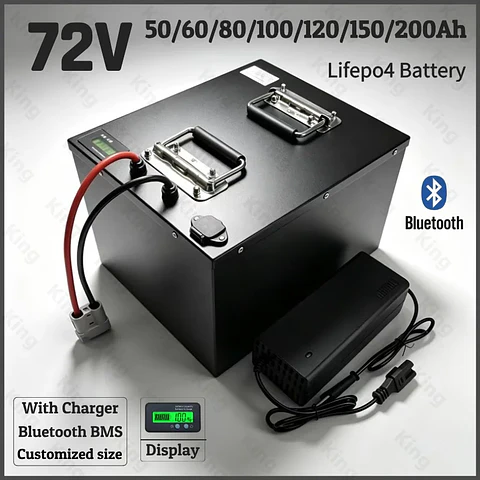 LifePo4 Lithium Battery 72V 50Ah-200Ah for Golf Cart Electric Vehicle with Charger High Capacity 60AH 80AH 100AH 120AH 150AH 200