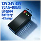 LiFePO4 Battery 12V 24V 48V 70Ah-400Ah | Deep Cycle Lithium Iron Phosphate Battery with Charger | Perfect for Solar Panel System - thumbnail 1