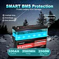 24V 100Ah LiFePO4 Battery, Built-in 100A BMS 24V Lithium Battery, Low Temperature Protection,2560W Power Output, Up to, Custom - thumbnail 2