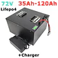 72V 55Ah 80Ah 120Ah LiFePO4 Lithium Battery with BMS, 2000W Energy Storage - thumbnail 1