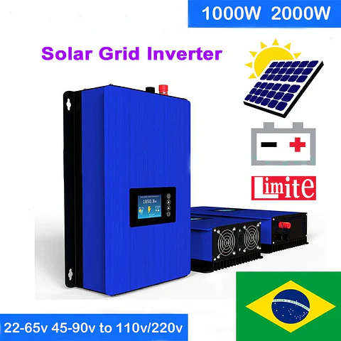 SUN1000W 2000W Solar Grid Tie Inverter with Limiter for Solar Panel or Battery Dischage DC 22-65V/45-90V to AC 110V 120V  220V