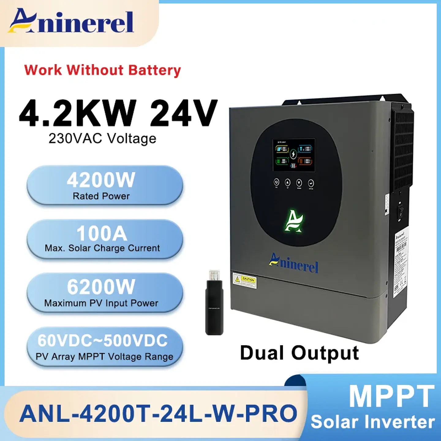 Aninerel 51.2V 5.12Kwh 100Ah LiFePO4 Battery Pack 6000 Cycles 51.2V BMS 100Ah Solar Energy Storage Lithium Battery PL EU STOCK 7