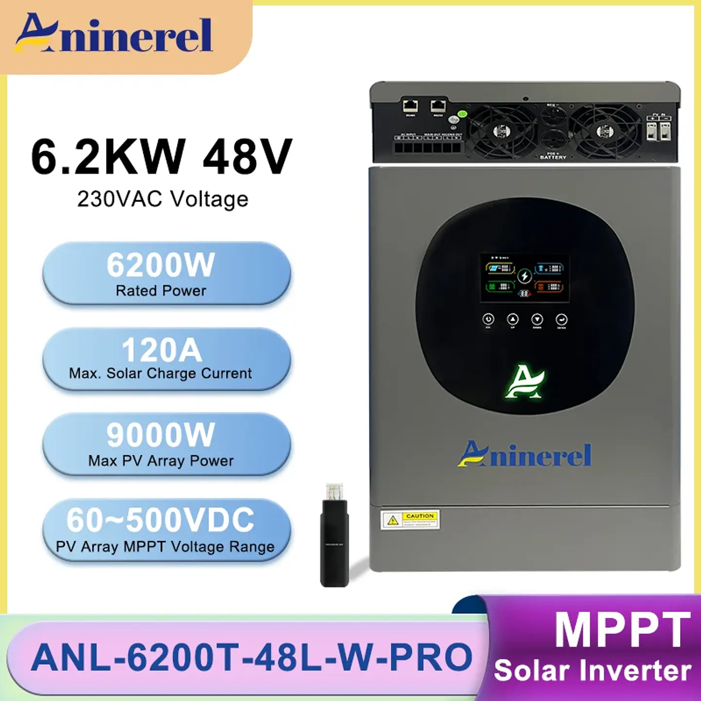 Aninerel 51.2V 5.12Kwh 100Ah LiFePO4 Battery Pack 6000 Cycles 51.2V BMS 100Ah Solar Energy Storage Lithium Battery PL EU STOCK 8