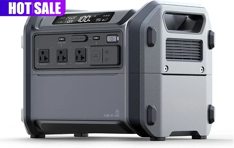 Portable Power Station Cube 1000, 2200W AC Outlets, 1024Wh LiFePO4 Battery, Expandable Battery Capacity