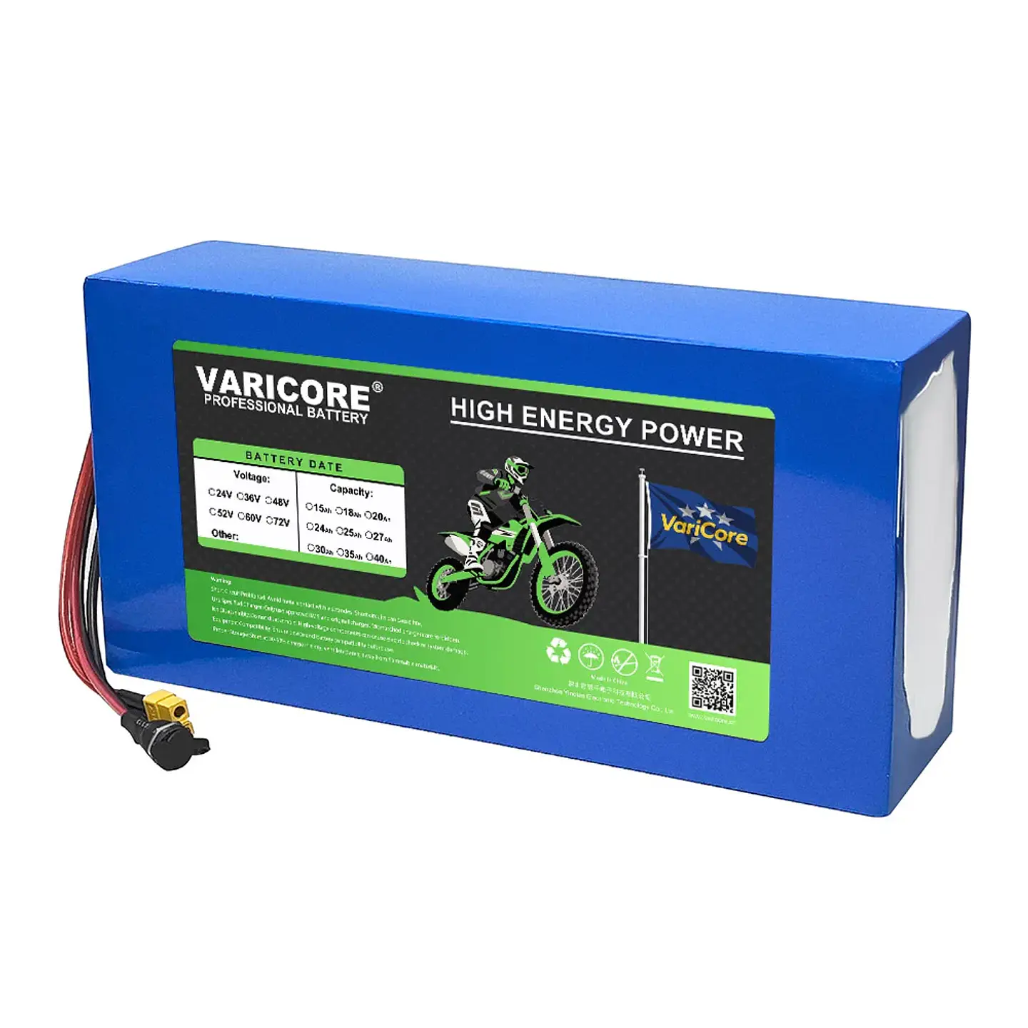 VariCore 48V 30Ah 13S6P 21700 Lithium Battery Pack with Built-in BMS Protection 1200W 1440W including 54.6V 2A Charger 4