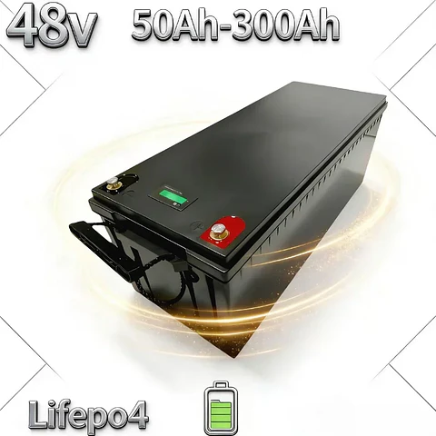 48V LiFePO₄ Lithium Battery 100/150/200/300Ah Bluetooth Parallel Solar System Inverter 3000-6000W