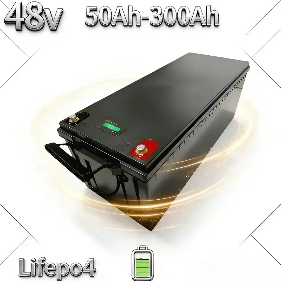 48V LiFePO₄ Lithium Battery 100/150/200/300Ah Bluetooth Parallel Solar System Inverter 3000-6000W 1
