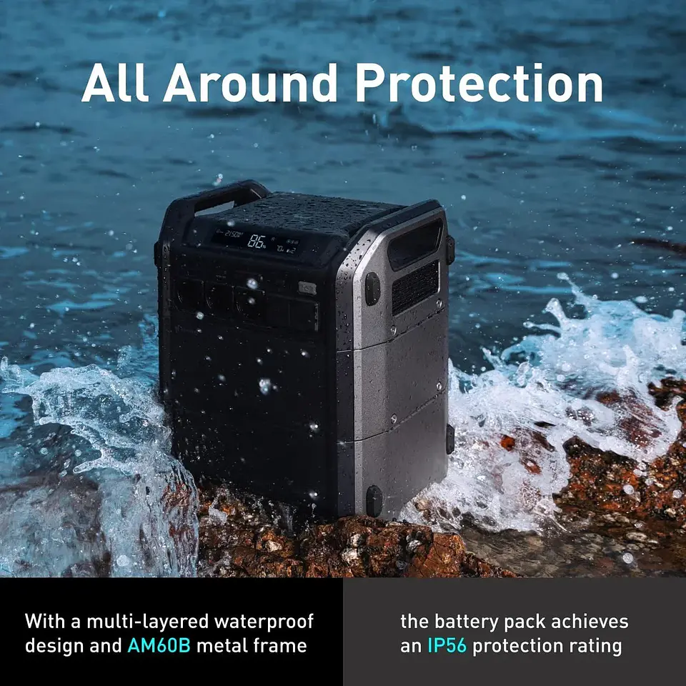 Portable Power Station Cube 1000, 2200W AC Outlets, 1024Wh LiFePO4 Battery, Expandable Battery Capacity 6