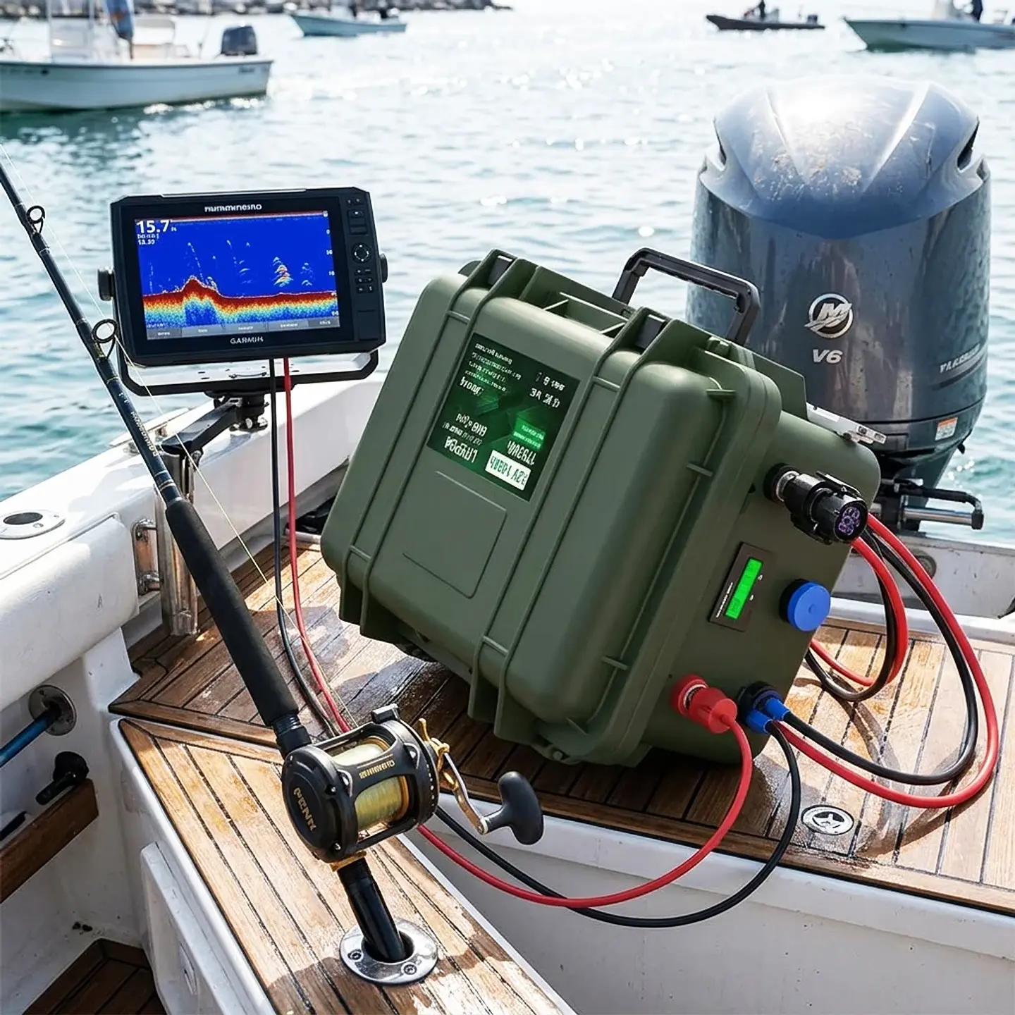 LiFePO4 Battery 12V 100Ah 150Ah 200Ah Bluetooth BMS 6000 Cycles Waterproof Solar Lithium Battery Boat Fishing Trolling Motor 6