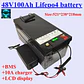 CZ-lithium 48v 100AH lifepo4 battery with BMS for tricycle golf cart inverter Solar energy storage scooter +58.4V 10A charger - thumbnail 1