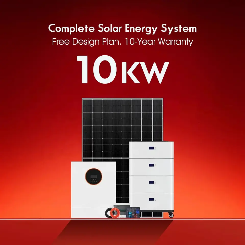 Photovoltaic Hybrid Grid Off Grid 20KW 10KW Solar Power System Lithium Ion Batteries Pack 1