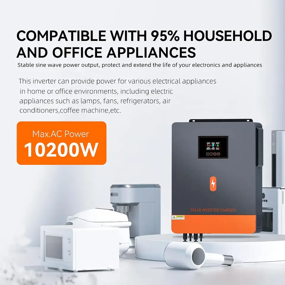 PowMr 13.2KW Hybrid Solar Inverter 48V 230V On Grid Off Grid Pure Sine Wave Inverter Dual Output MPPT 160A Solar Battery Charger 5
