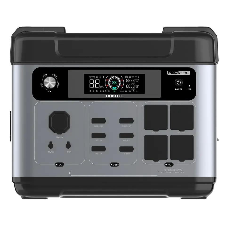 OUKITEL New P2001 PRO 3200W Portable Power Station 2048Wh Lifepo4 Battery Solar Generator 3
