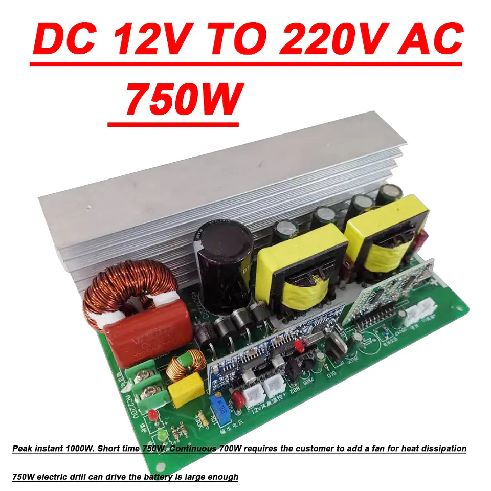 750W Pure Sine Wave DC 12V 24V TO 220v AC Inverter Circuit Board POWER Boost Converter Module 7